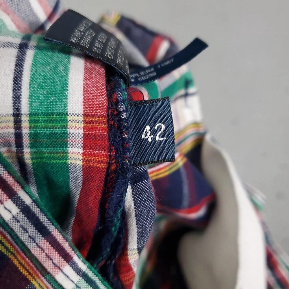 Ralph Lauren Cargo Shorts Mens 42 Blue Red Plaid Outdoors Hiking Camping